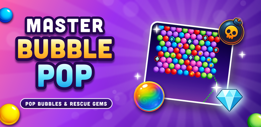 Master Bubble Pop — pop bubbles and rescue gems